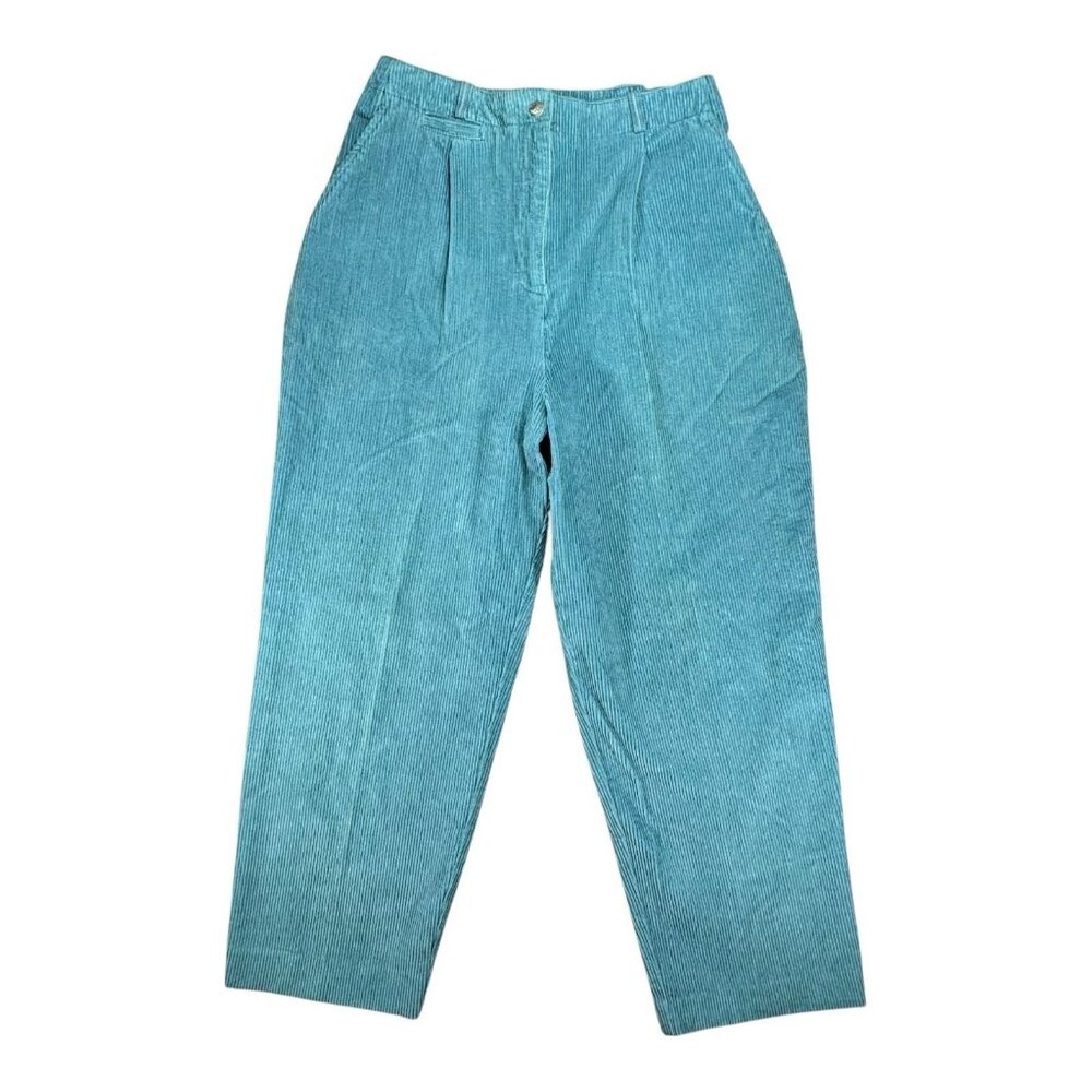 David Brooks Teal Corduroy Chino Pants Women’s Size 12 Vintage Casual